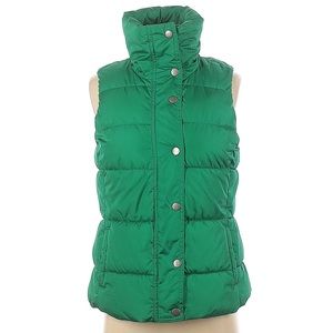 Old Navy Kelly Green Puffy Zip-Up Vest